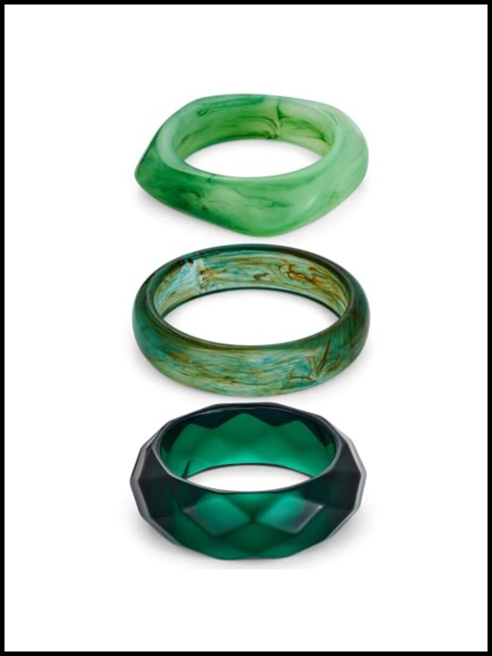 Chunky Acrylic Resin Bangle Bracelet Set for Women Geometric Statement Jewelry